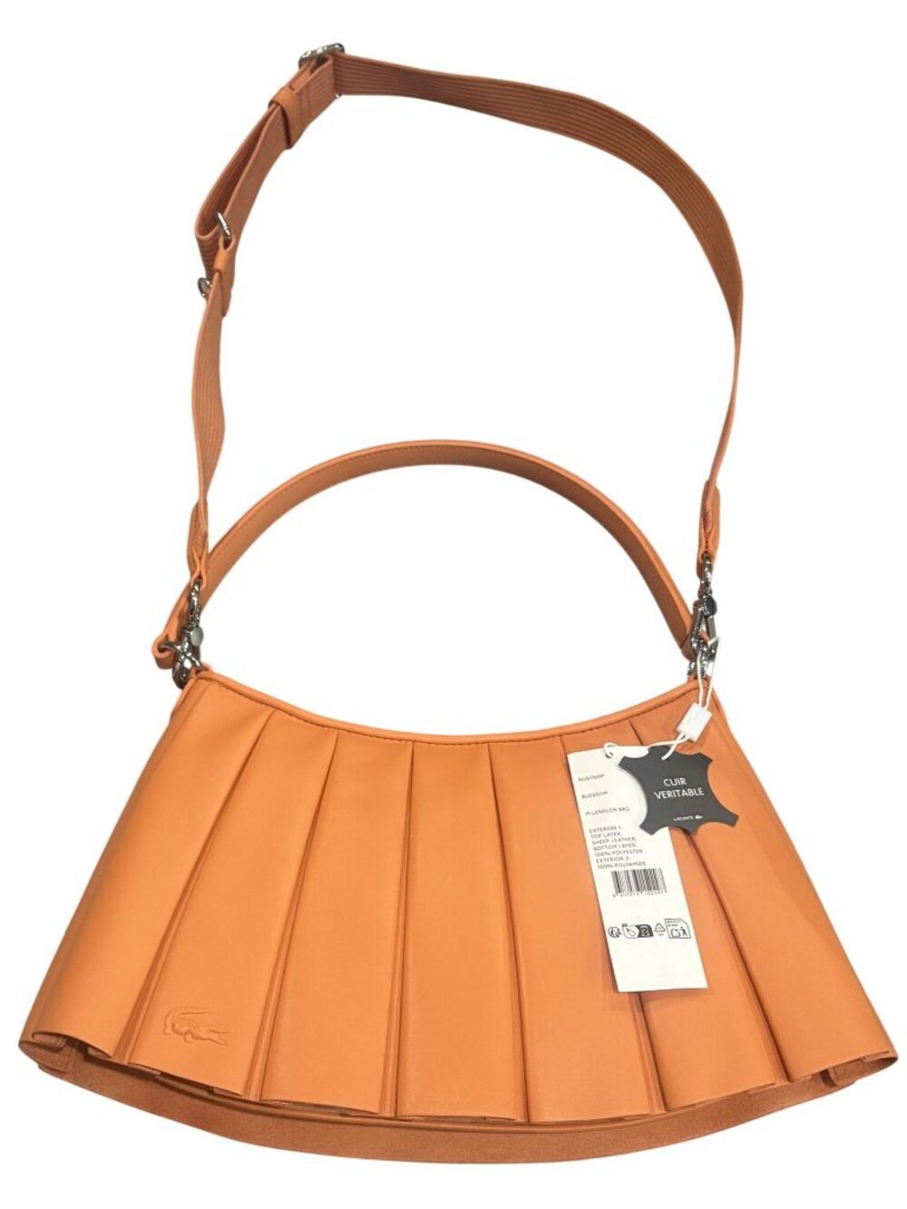 Lacoste Medium Runway Lenglen Leather Bag in Blossom